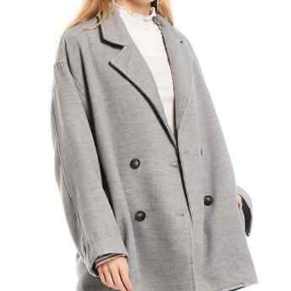 NWT Free People Hannah Slouchy Blazer- Washed Black - Picture 2 of 9